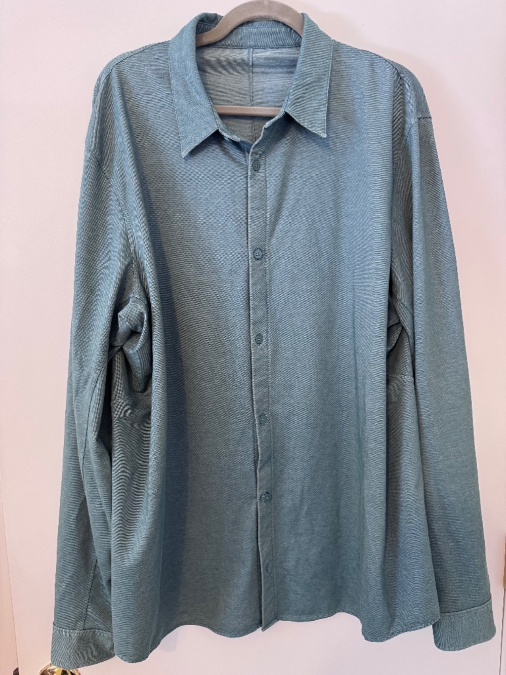 Lululemon Button Down Shirt Mens XL Sage Green Performance Stretch